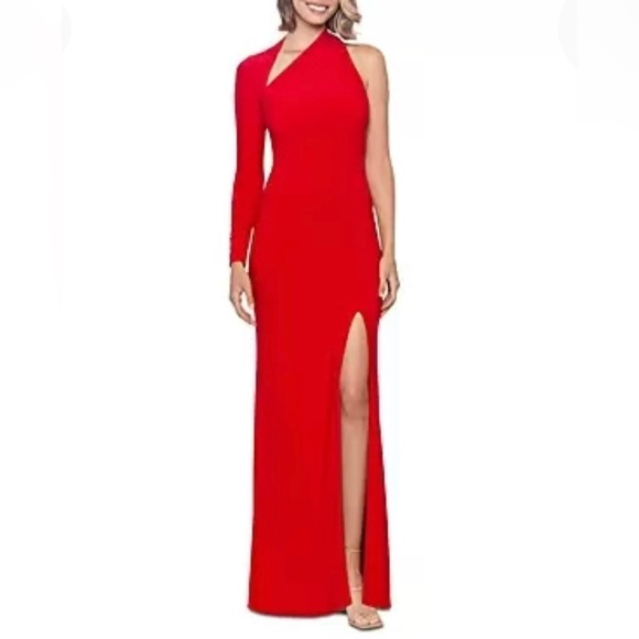 aqua one shoulder dress red Size 6 - Picture 1 of 10
